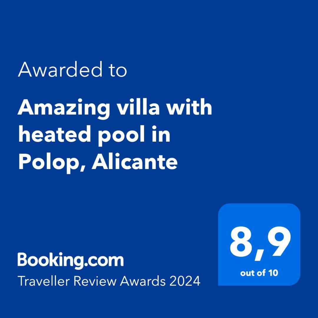 Villa Blanka, Amazing Villa With Hot Tube & Heated Pool In Polop, Alicante Buitenkant foto